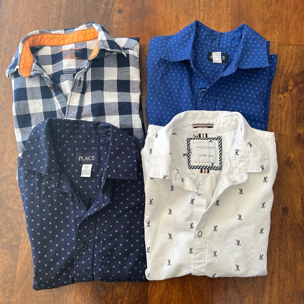 Short sleeve button down shirts kids